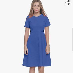 Marycrafts Office Work A Line Dress, Size 10, Teal (Blue)